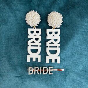 Bride Earrings and Bride Hair clip